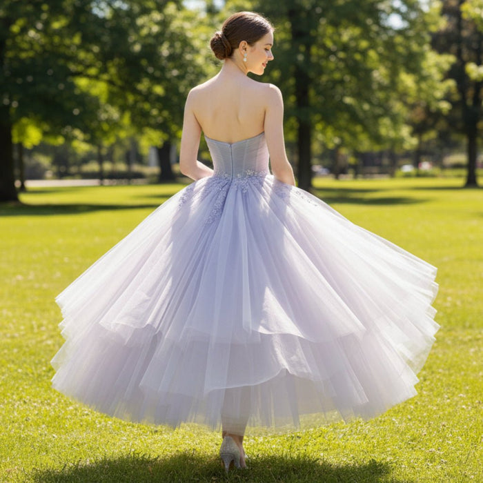 Strapless Knee Length Party/Cocktail Dresses for Women with Puffy Skirt - Rosymae