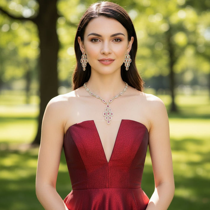 Strapless Open Back Red Bridesmaid Dress with Vneck - Rosymae