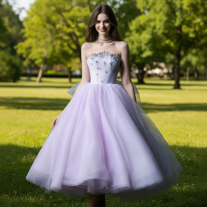 Strapless Pink Women's Cocktail & Party Dresses with Low Back - Rosymae