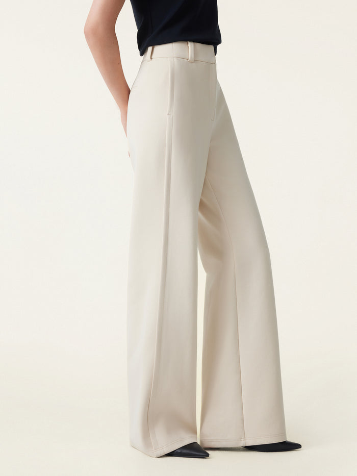 OGLmove Stretchy Mid Rise Fly-Front Wide Leg Trouser Regular Morning Mist