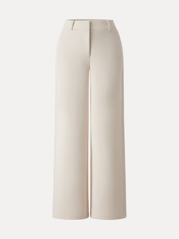 OGLmove Stretchy Mid Rise Fly-Front Wide Leg Trouser