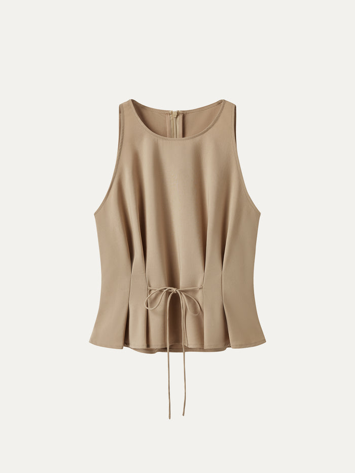 OGLmove Summer Linen Pleated Self-Tie Top