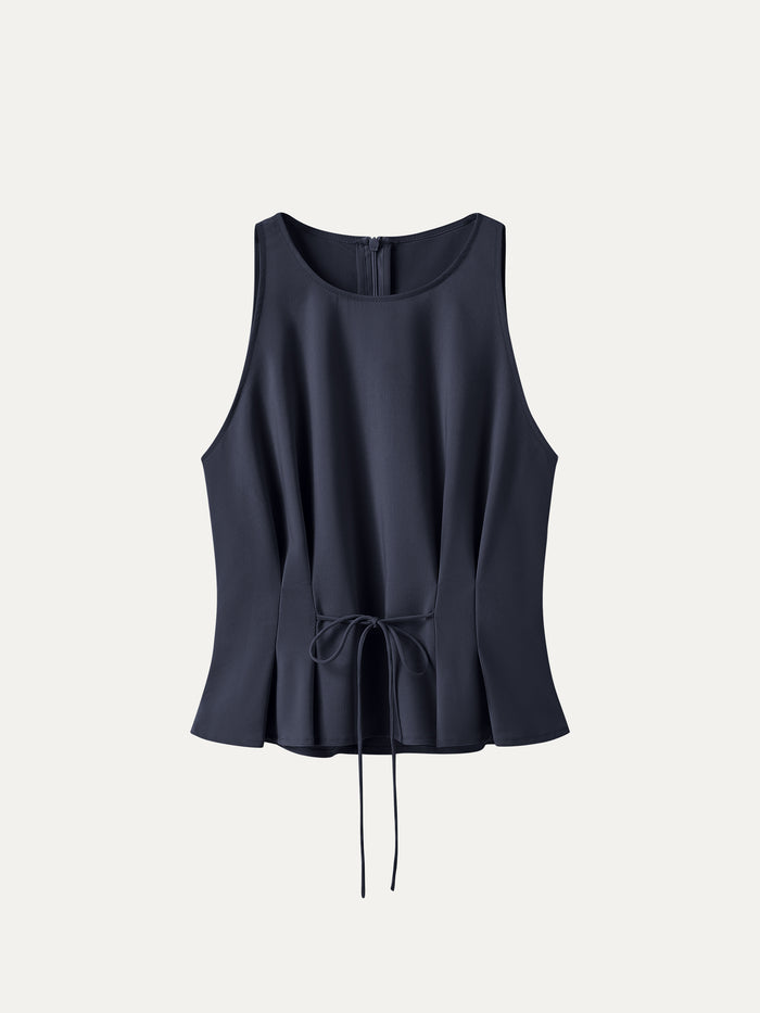 OGLmove Summer Linen Pleated Self-Tie Top