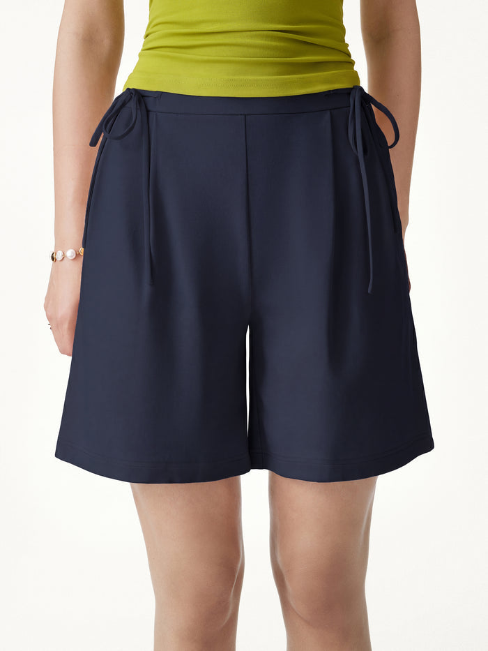OGLmove Summer Ponte Drawstring Shorts with Pockets Light Navy XS