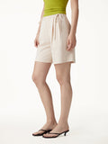 OGLmove Summer Ponte Drawstring Shorts with Pockets Fog Beige XS