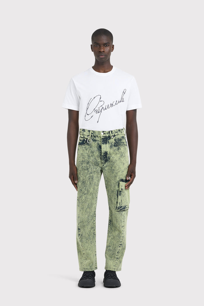 Études SURFACE DENIM ACID DYED OLIVE Trousers 3