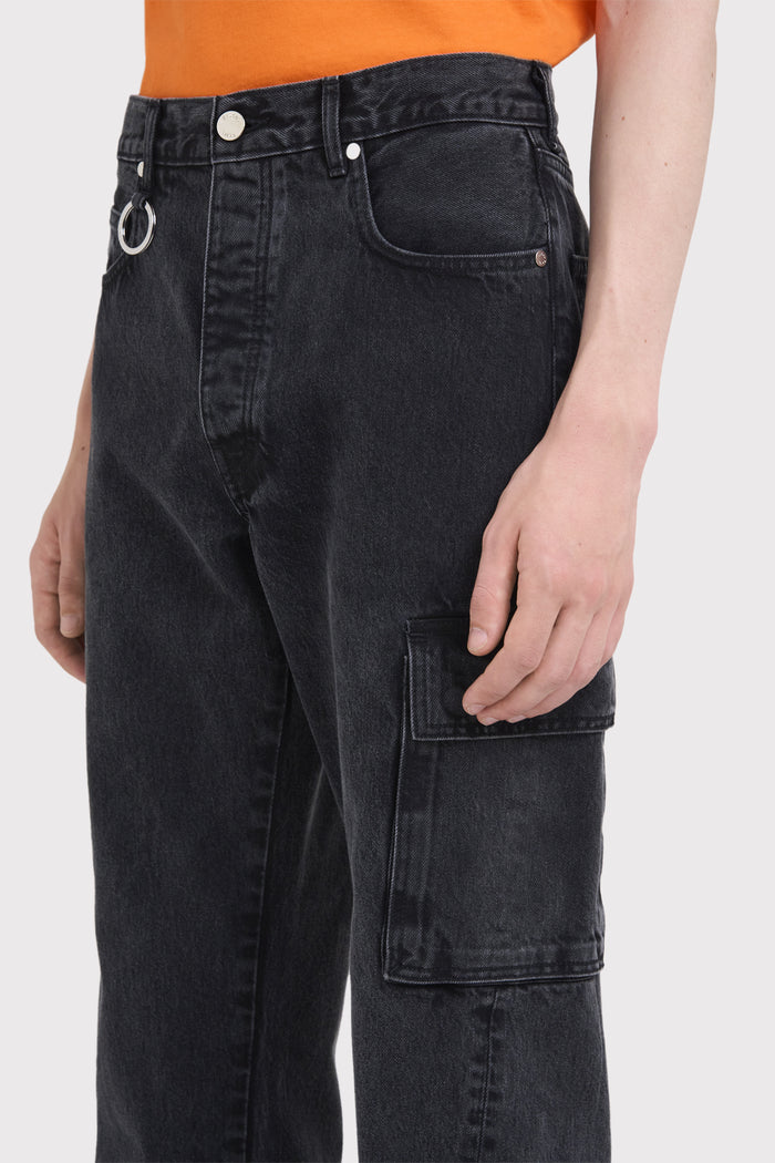 ÉTUDES SURFACE DENIM WASHED BLACK TROUSERS 4