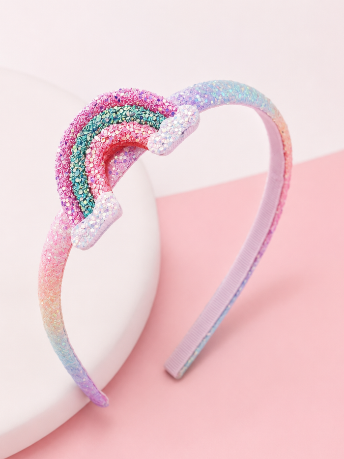 Sweet Sparkle Rainbow Beaded Headband Mia Belle Girls