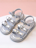 Sweetheart Rhinestone Bow Triple Strap Sandals Mia Belle Girls