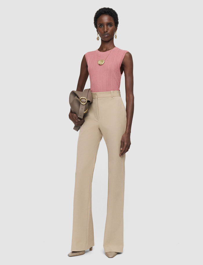 Beige Tafira Gabrdine Stretch Trousers - Joseph