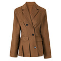 tailored asymmetric blazer with pleated hem – CAMELIA