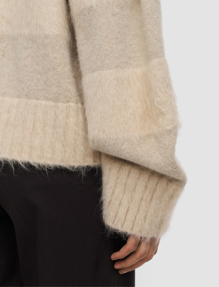 Beige Take Brushed Alpaca Polo Jumper - Joseph