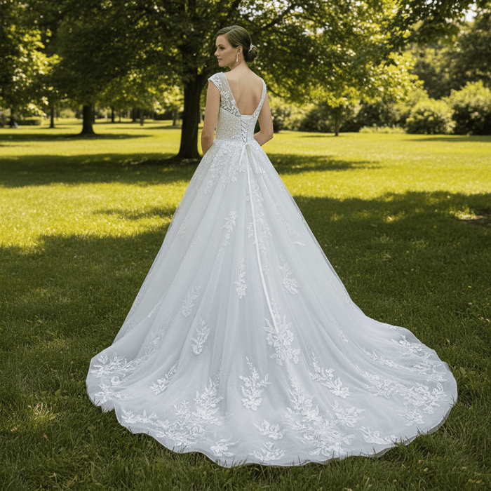 Tank Top Style Wedding Dress With Deep V-neck - Rosymae