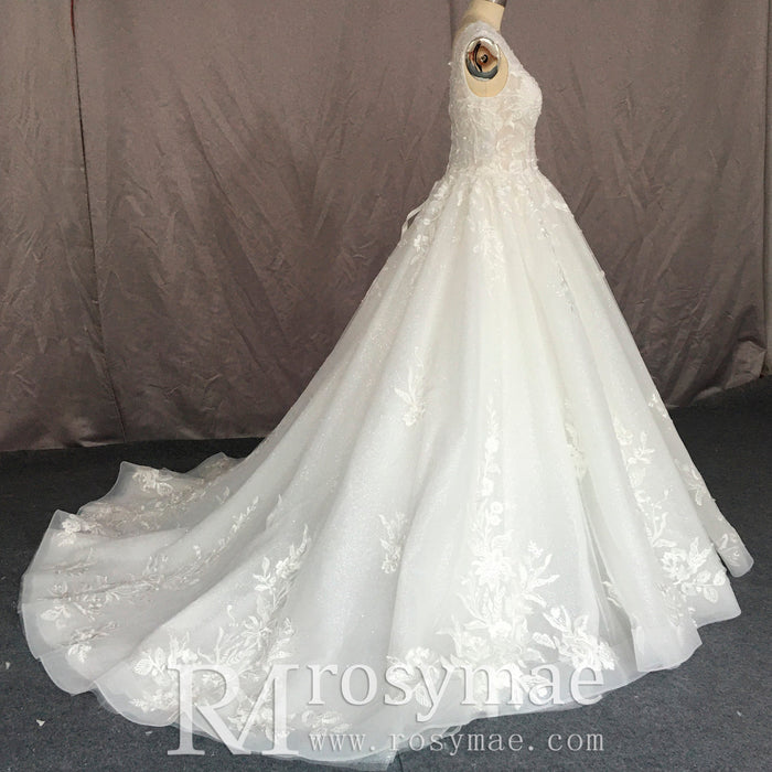 Tank Top Style Wedding Dress With Deep V-neck - Rosymae