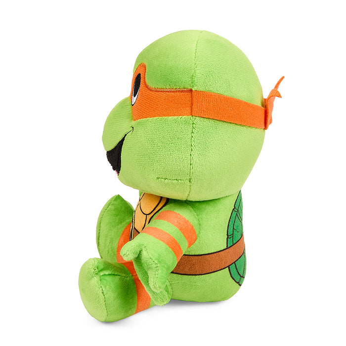 Teenage Mutant Ninja Turtles Michelangelo 7.5-inch Phunny plush toy featuring the cartoon character with orange mask and green body.