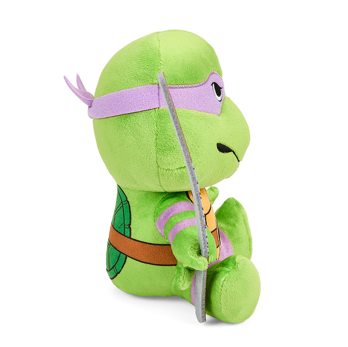 Teenage Mutant Ninja Turtles Donatello Phunny Plush toy, 7.5-inch soft and cuddly cartoon character in purple with a mask.