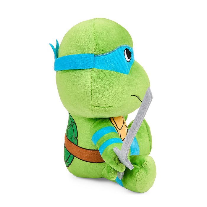Teenage Mutant Ninja Turtles Leonardo Phunny plush toy, soft stuffed character with green shell and blue mask, for fans and collectors.