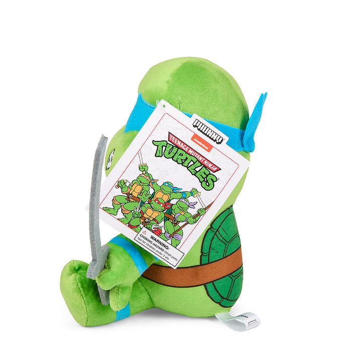 Teenage Mutant Ninja Turtles Leonardo Phunny plush toy, 7.5-inch cartoon-style soft plush featuring detailed costume and mask.