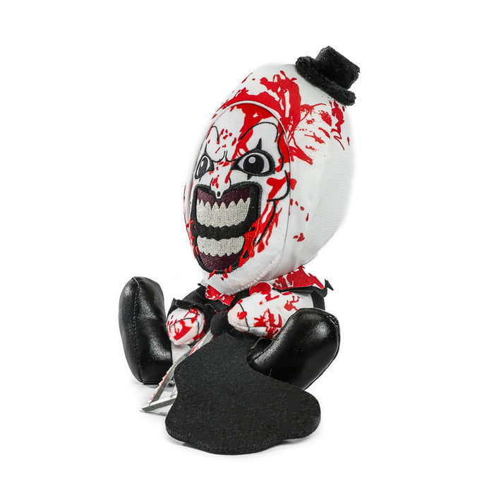 Terrifier Bloody Art the Clown Phunny Plush toy, soft plush figure with detailed bloody clown design from the Terrifier brand.