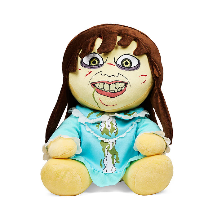 Medium Regan plush from The Exorcist featuring detailed horror-themed design, soft fabric, and iconic character appearance.