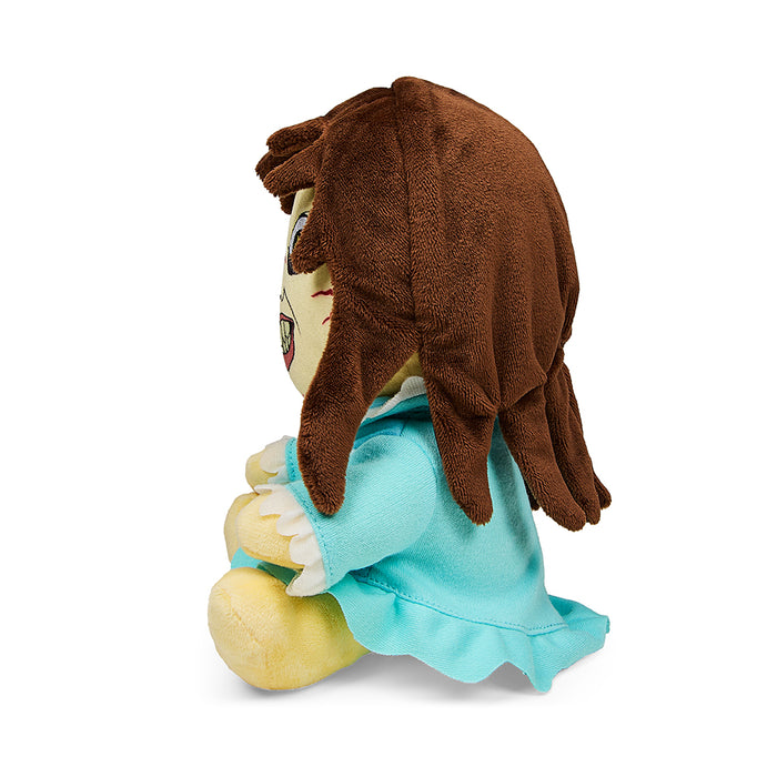 8-inch Regan Phunny plush by Kidrobot inspired by The Exorcist, featuring detailed ghostly face and iconic clothing.
