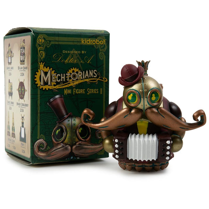 Mini Art Figure from The Mechtorians series by Doktor A, vinyl collectible figure in a blind box, detailed and stylized design.