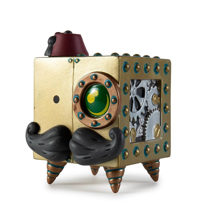 Mini art figure from The Mechtorians series by Doktor A, vinyl collectible with detailed design, shown in a blind box packaging