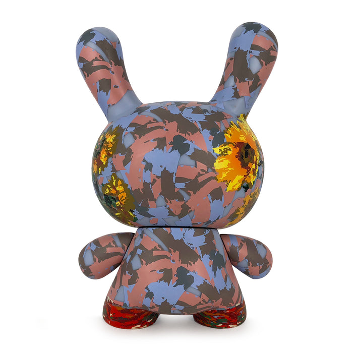 The Met 3-Inch Showpiece Dunny featuring Monet Bouquet of Sunflowers, a limited edition collectible art toy in vibrant sunflower design.