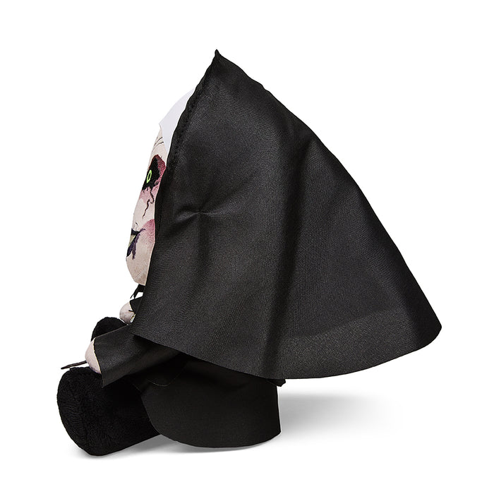 Soft 8-inch Valak plush from The Nun Phunny collection by Kidrobot, featuring detailed facial features and plush fabric.