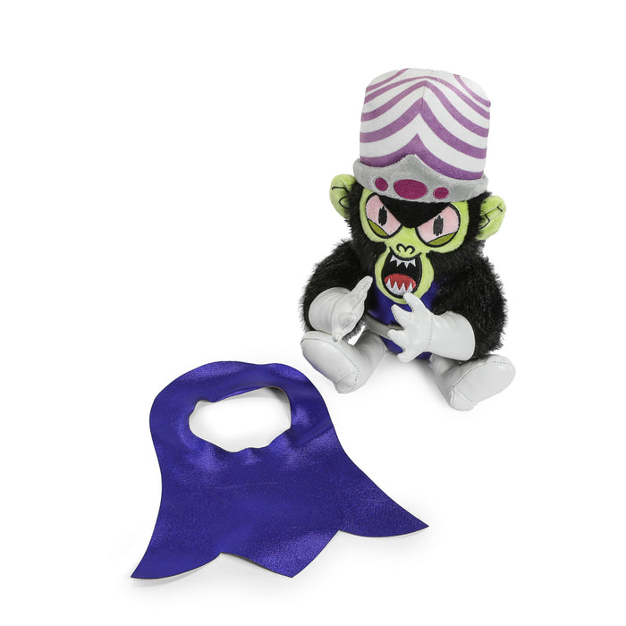 Powerpuff Girls Mojo Jojo and HIM Phunny plush toys, soft stuffed characters from the animated series, on a plain background.