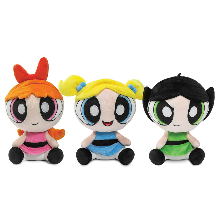 Soft Buttercup plush from Powerpuff Girls Phunny collection, featuring her green costume and expressive face.