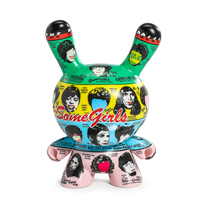 8-inch Dunny figure featuring The Rolling Stones Some Girls album art, limited edition collectible with vibrant design.