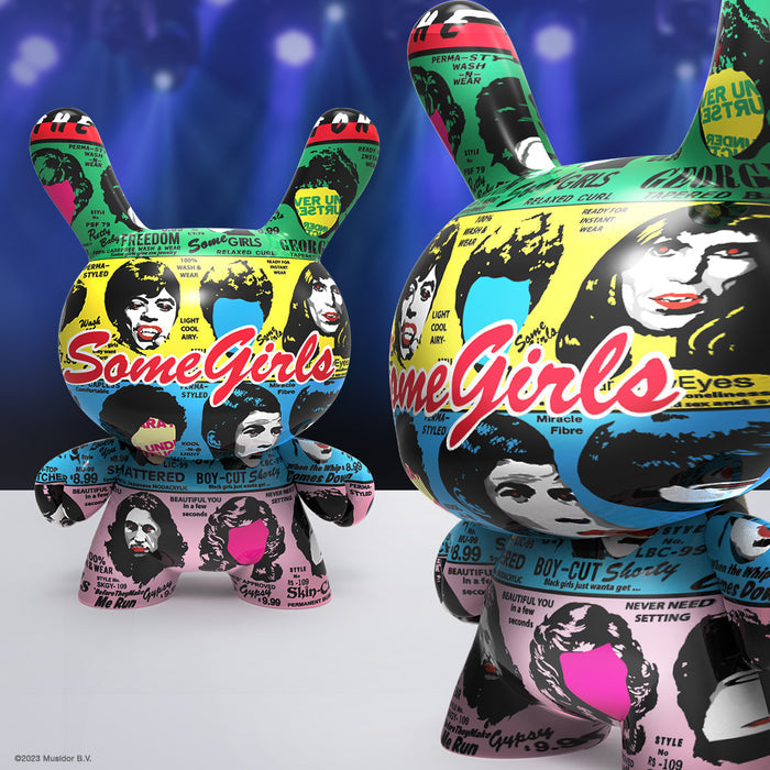 8-inch Dunny figure of The Rolling Stones Some Girls album art, limited edition collectible toy by Dunny.