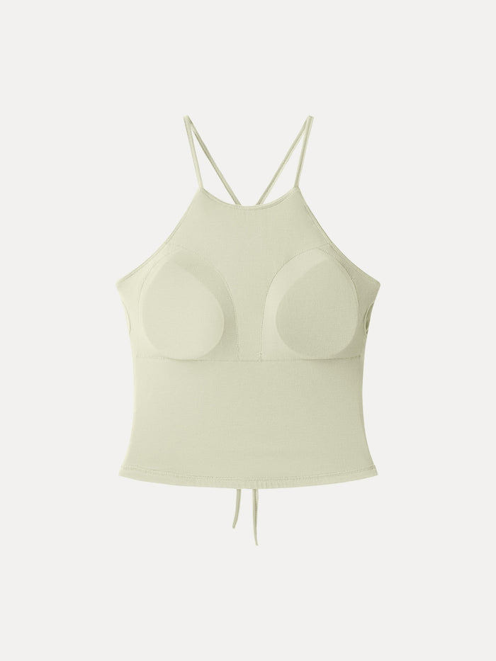 OGLmove Tie Back Bandless Crop Bra Tank Top