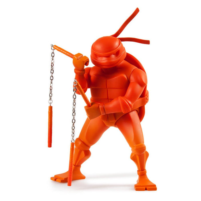 Teenage Mutant Ninja Turtles Michelangelo 8-inch art figure by Kidrobot, detailed vinyl collectible with iconic turtle design.