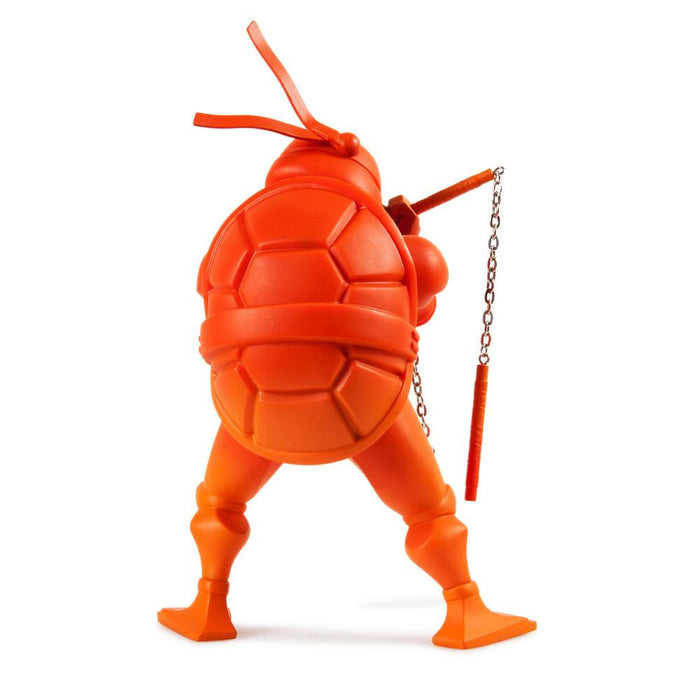 Teenage Mutant Ninja Turtles Michelangelo 8-inch medium art figure by Kidrobot, detailed vinyl collectible toy with orange mask and nunchucks.