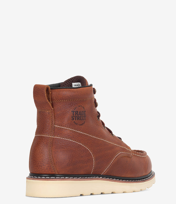 Trade Street Foundation Wedge Steel Toe Work Boot - Brown