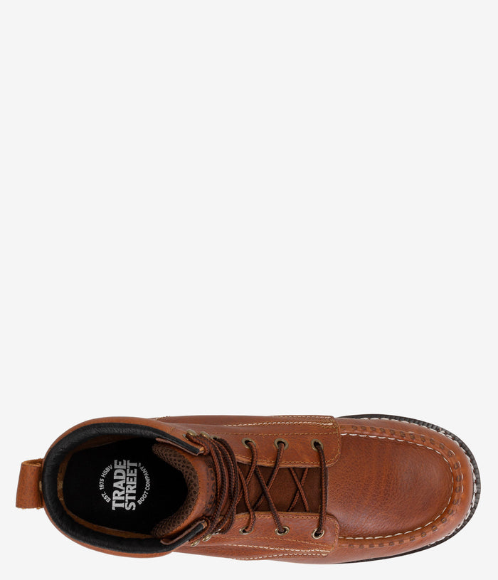 Trade Street Foundation Wedge Steel Toe Work Boot - Brown