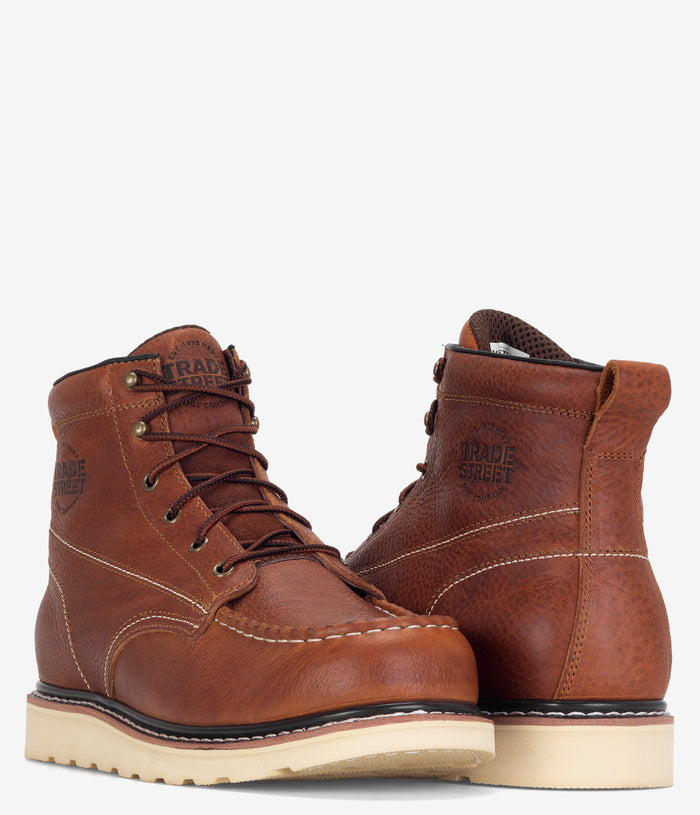 Trade Street Foundation Wedge Work Boot - Brown