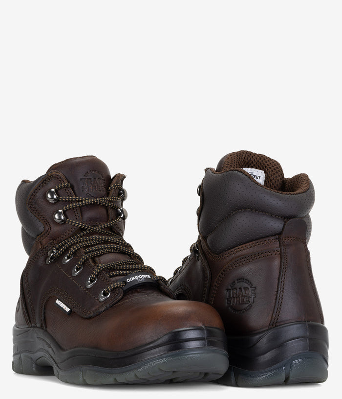 Trade Street Keystone 6" Composite Toe Waterproof Boot - Brown