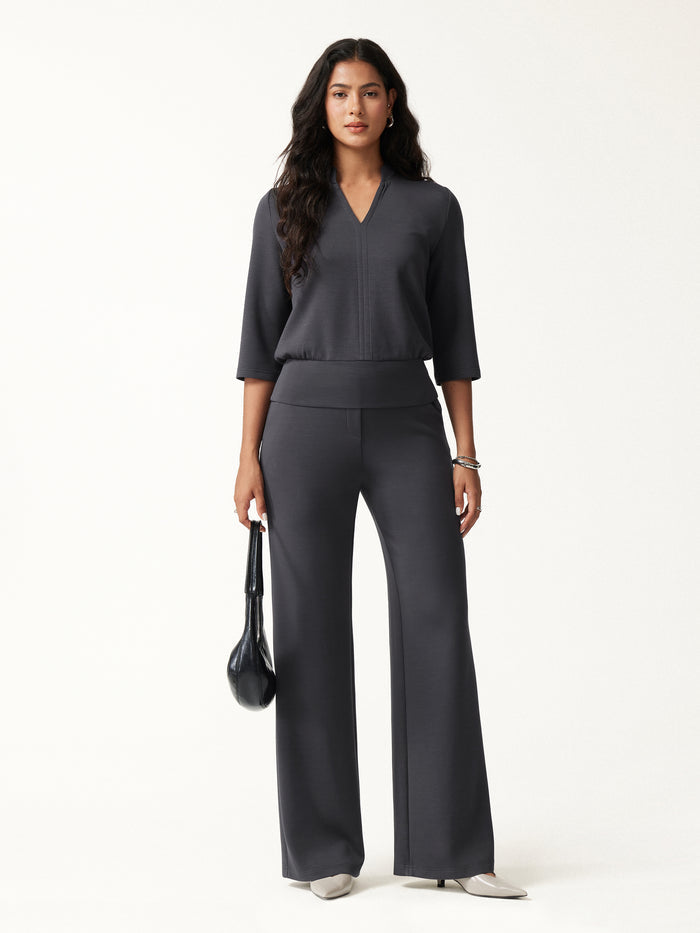 OGLmove TravelEase Lyocell High-Rise Wide Leg Pants with Pockets