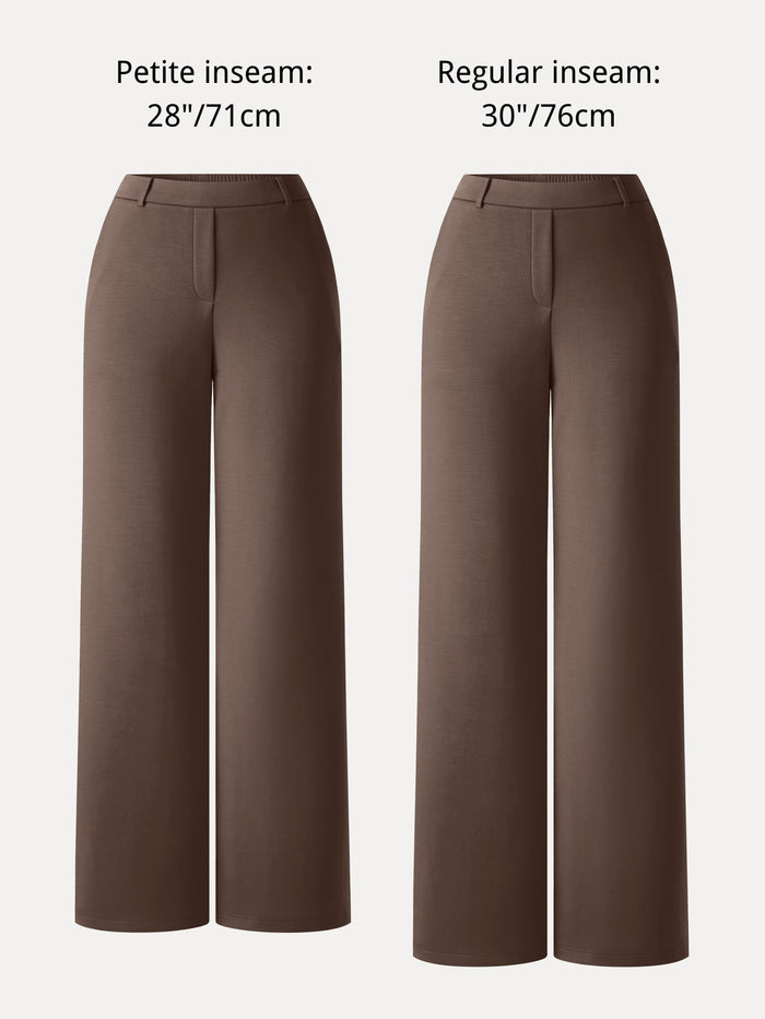 OGLmove TravelEase Lyocell High-Rise Wide Leg Pants with Pockets