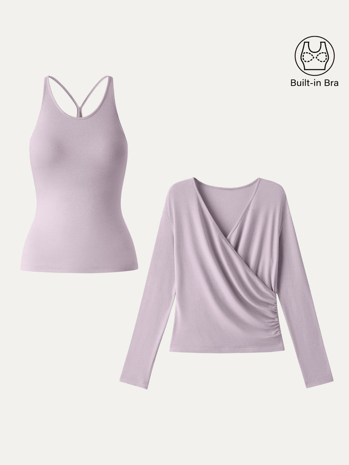 OGLmove Two-Piece Set Cami with Surplice Top