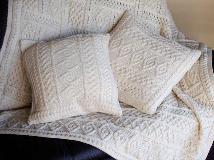 Two Tone Plated Aran Throw X4349