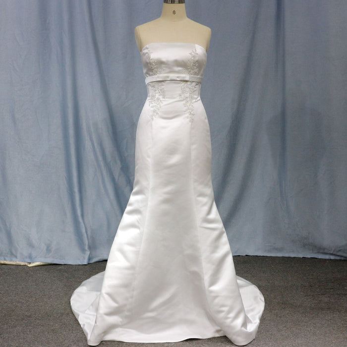 Unique Strapless Satin Dress Mermaid Wedding Gown - Rosymae