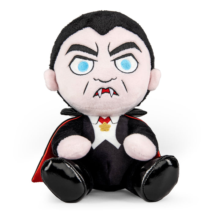 Universal Monsters Dracula 8-inch Phunny Plush by Kidrobot, soft plush toy featuring iconic vampire character from the classic horror collection.