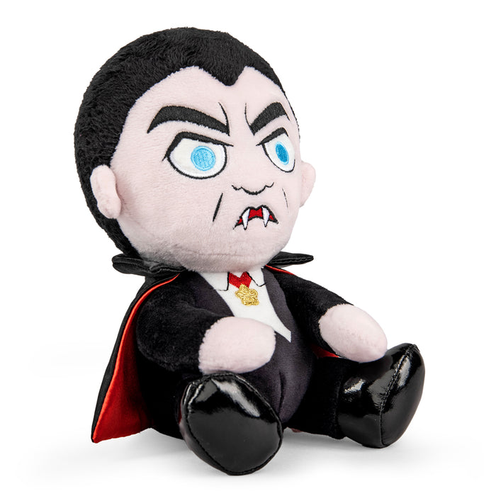 Universal Monsters Dracula 8-inch Phunny Plush by Kidrobot, soft plush toy featuring Dracula's iconic vampire design.