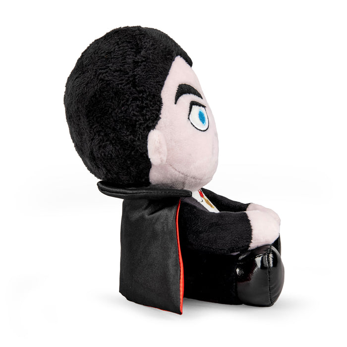Universal Monsters Dracula 8-inch Phunny plush by Kidrobot featuring soft fabric and detailed vampire costume.