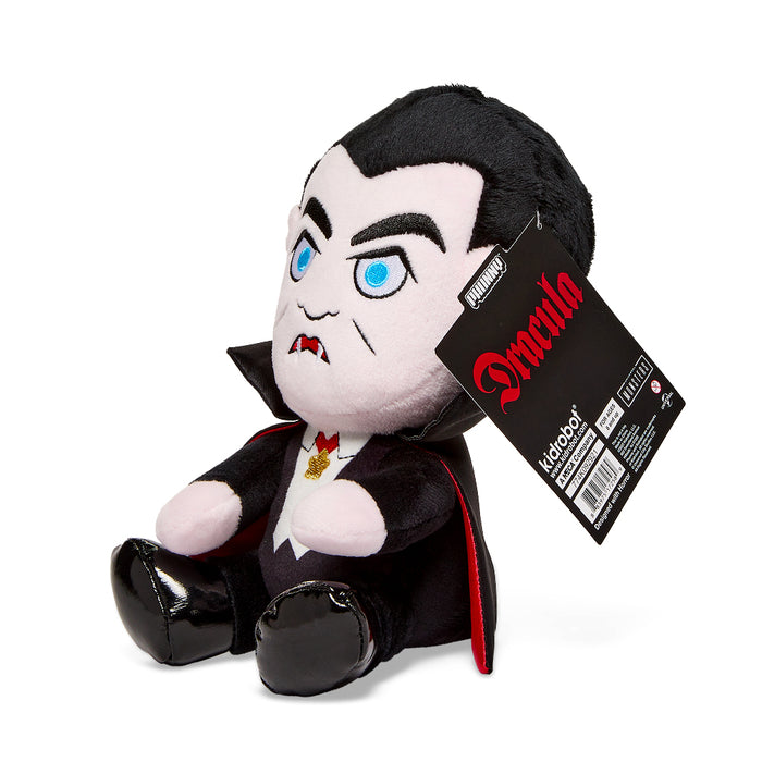 Universal Monsters Dracula 8-inch Phunny plush toy by Kidrobot, featuring a soft plush design and iconic vampire costume.