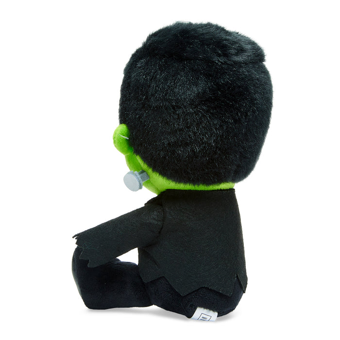 Universal Monsters Frankenstein's Monster 8-inch Phunny Plush by Kidrobot, soft green plush toy with stitched details and expressive face.